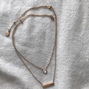 Michael Kors Layered Rose Gold Collar Necklace